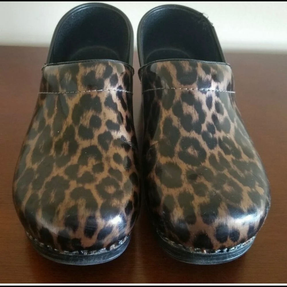 Dansko leopard clogs